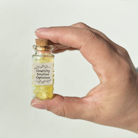 Bottle of Crystals - Yellow Aventurine