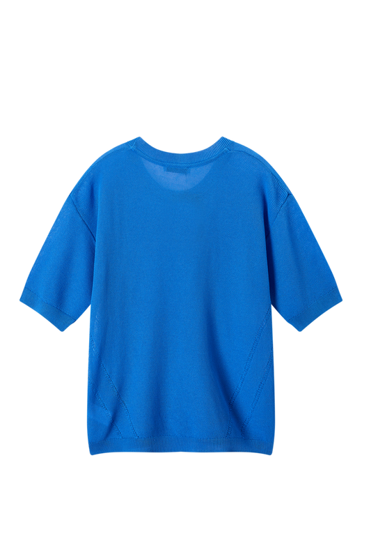 Lara-L-11-T Sleeveless Knitted Top Blue