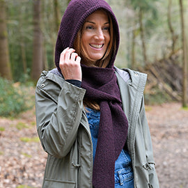 Hermione Dark Chocolate Cosy Hood/Bonnet