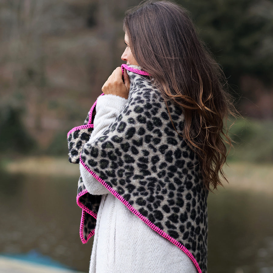 Audrey Triangle Leopard Print Scarf