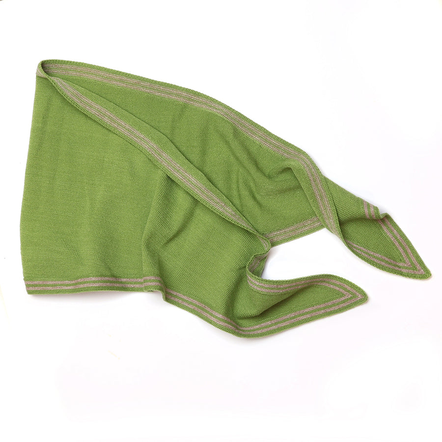 Green Fine Knit Triangle Scarf