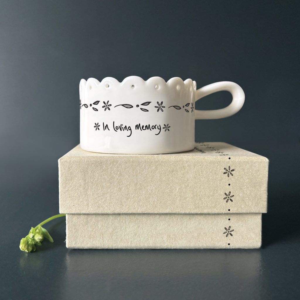 Handled tea light holder-In loving memory