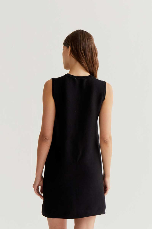 CF Short Black Fine Knit Dress
