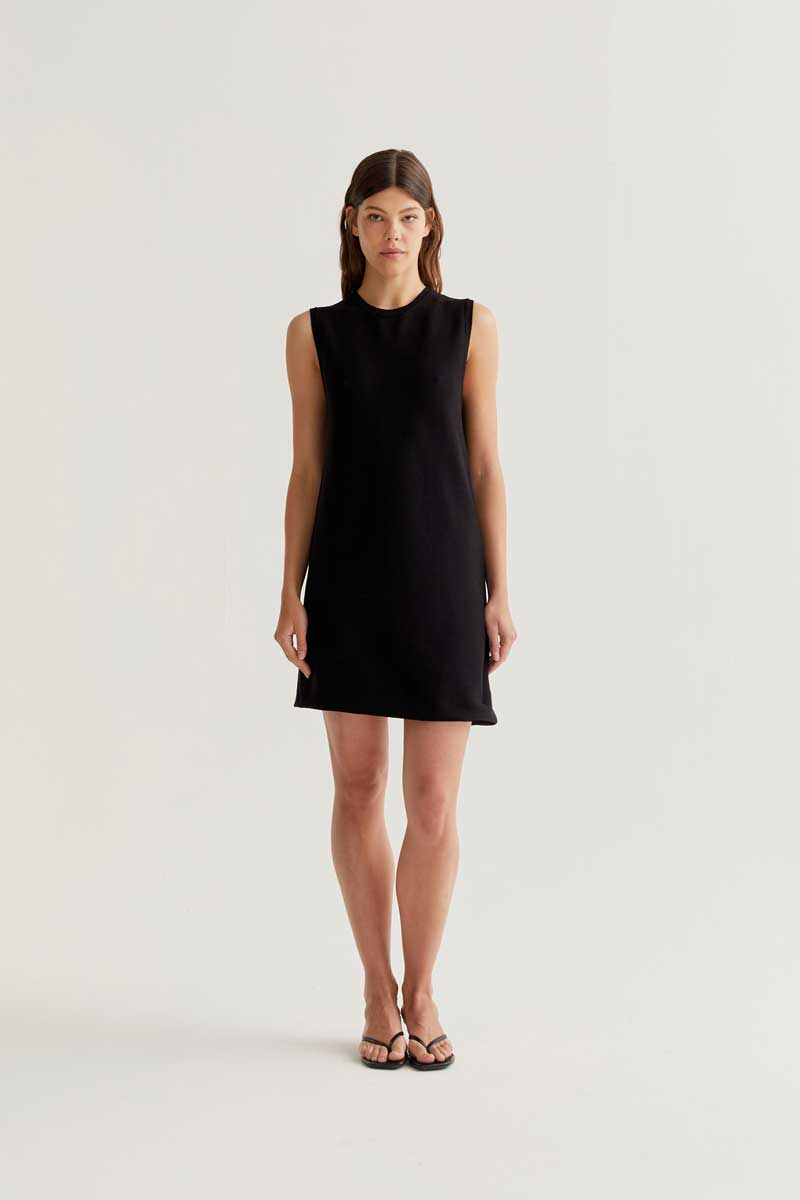 CF Short Black Fine Knit Dress