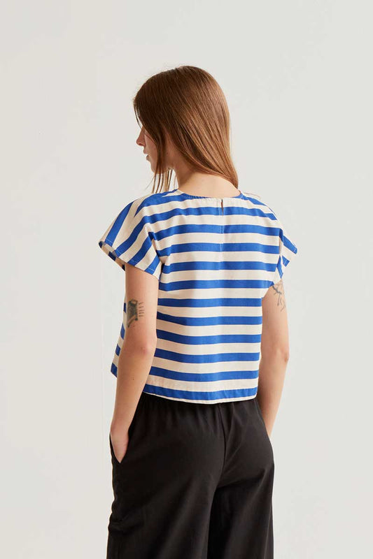 CF Blue Stripe Cropped Top