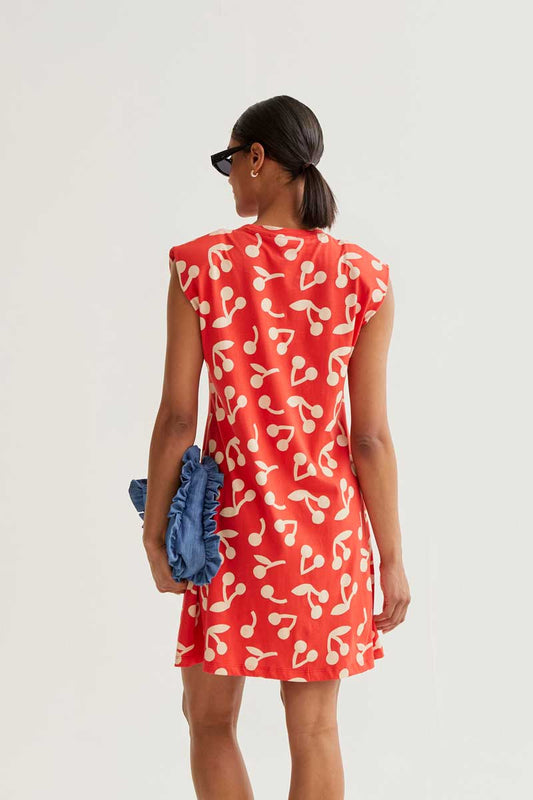CF Red Sweater Dress with Cherries