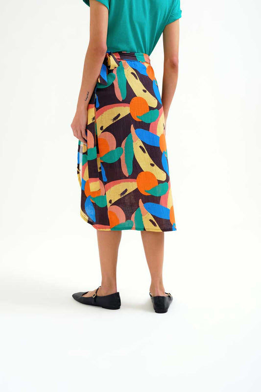 Midi Skirt with Tutti Frutti Big Print