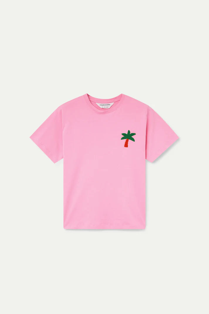 T-shirt with Palm Tree Embroidery