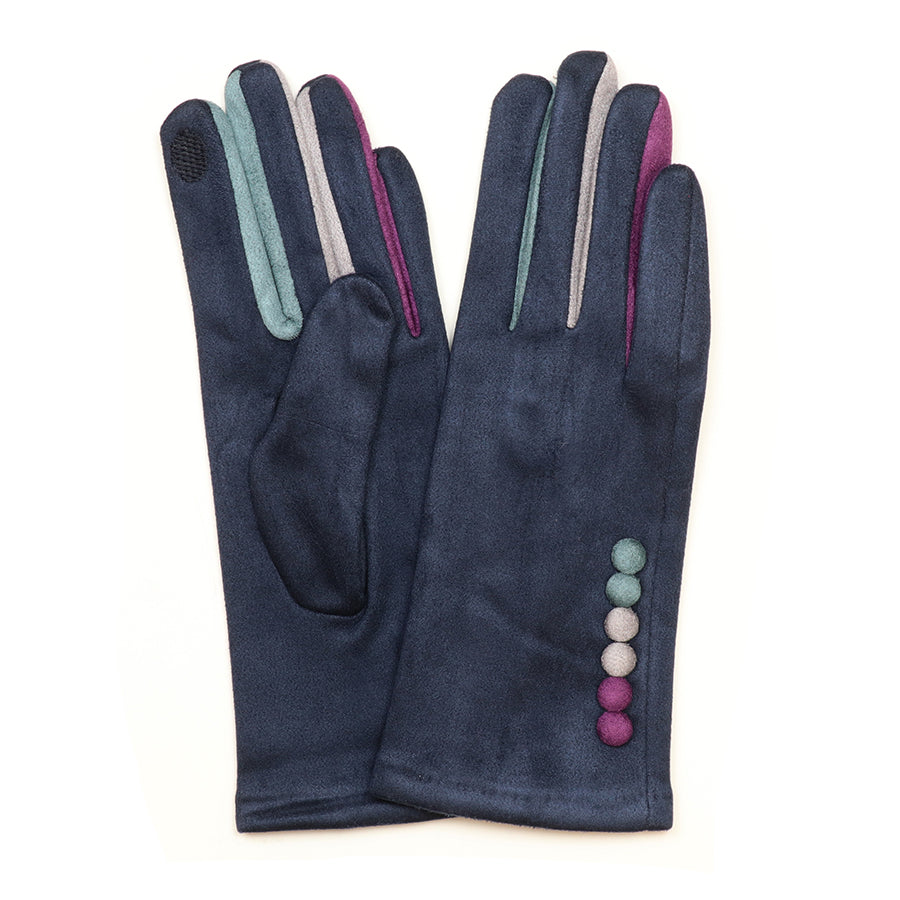 Frida Navy Nulti Faux Suede Formal Gloves