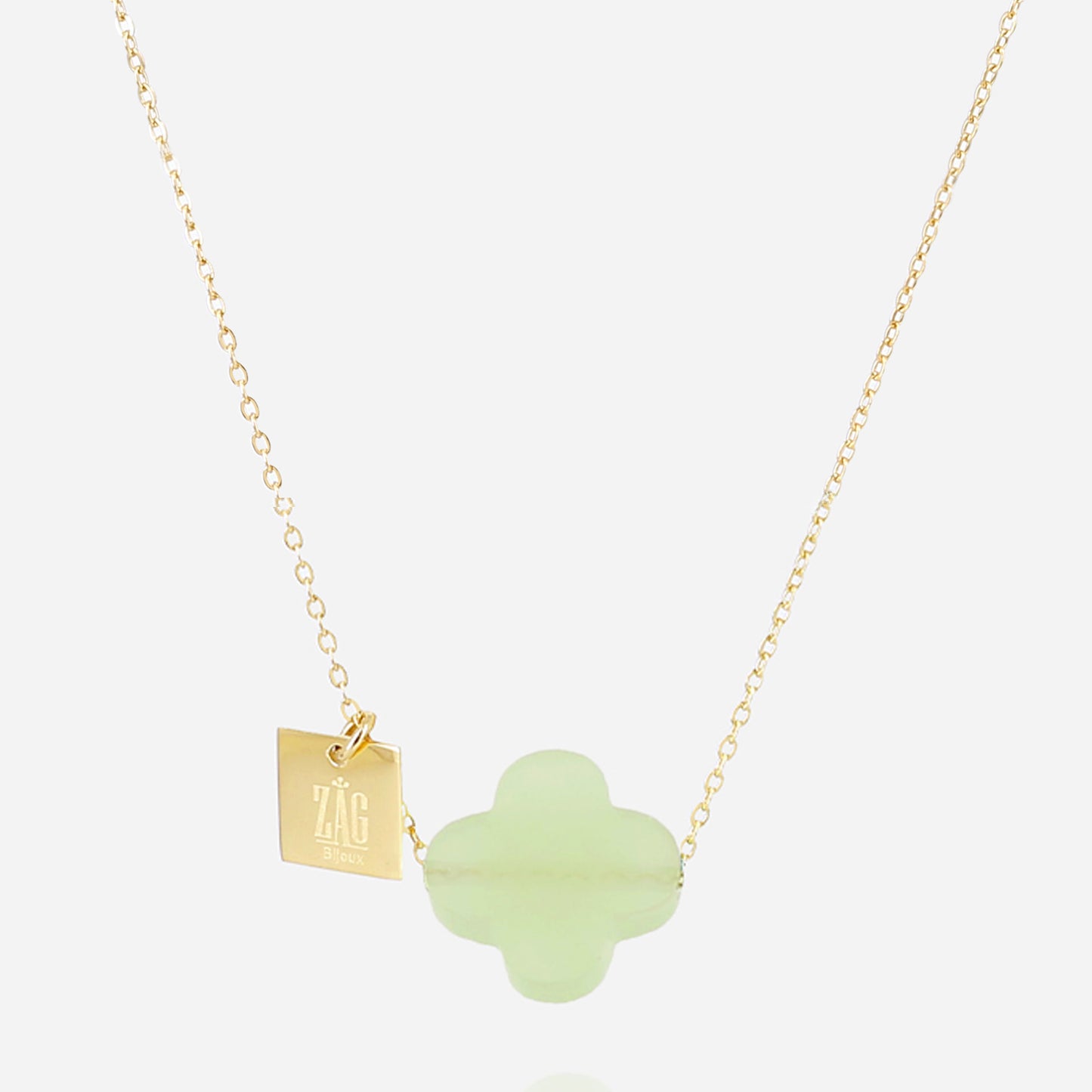 Aqua Clover Gold Necklace