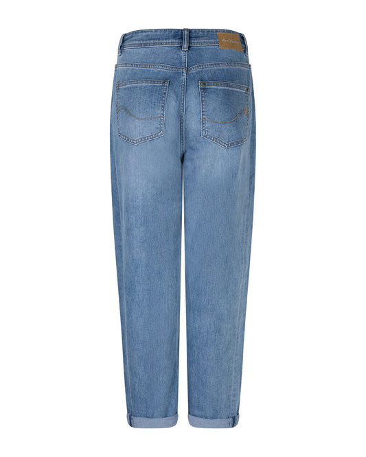 Caitlina Sidepatch Midstone Barrel Jeans