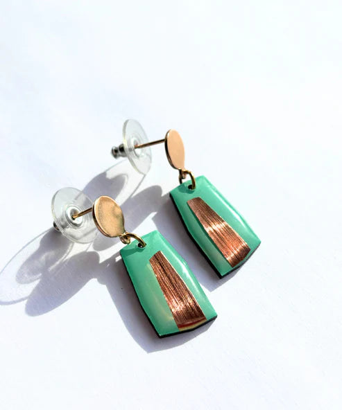 ELLA (minty green with copper accent) Earrings
