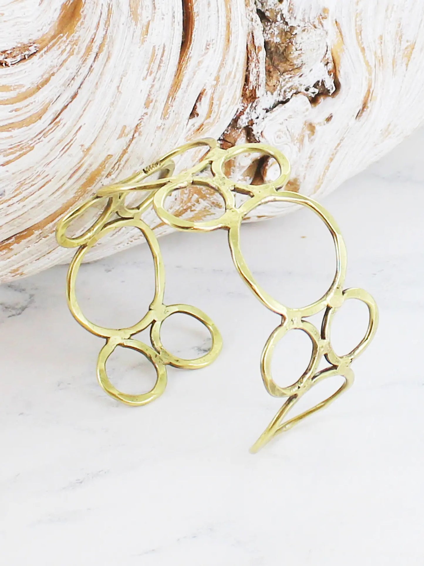 Beaten Open Ring Cuff Gold
