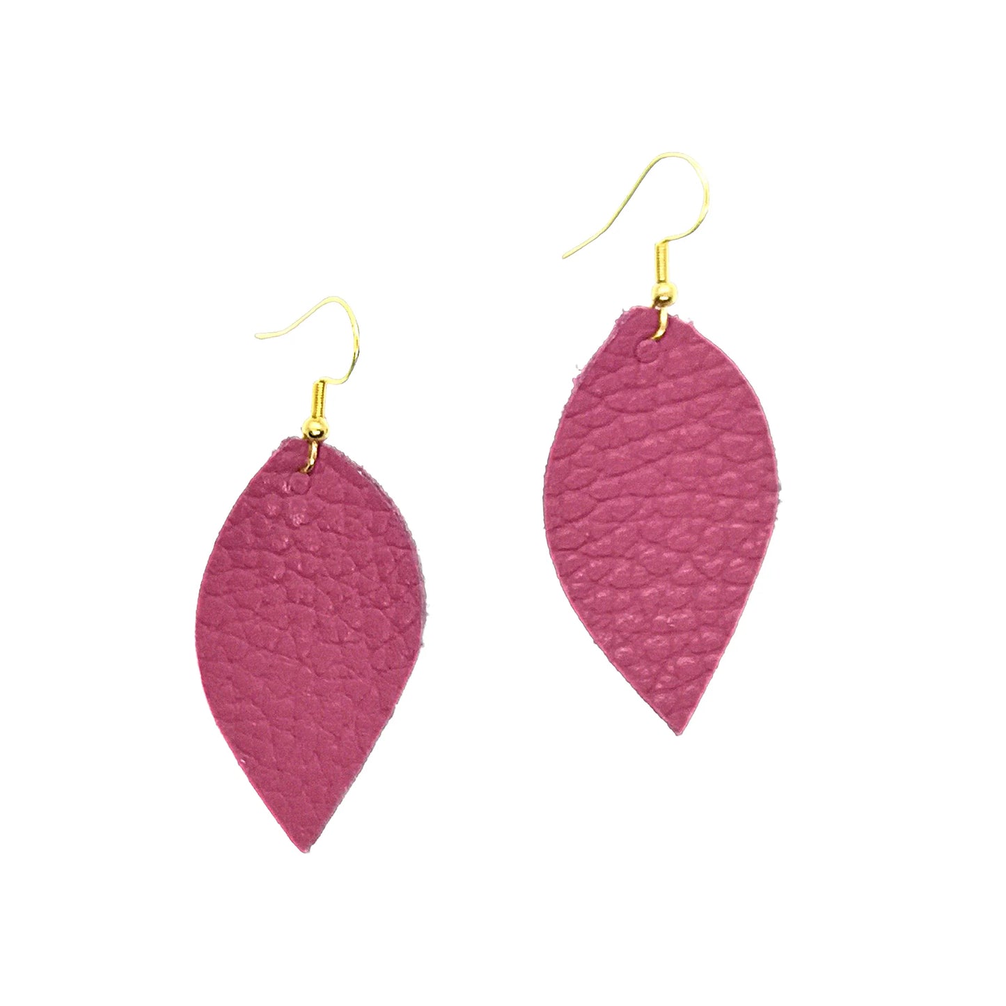 Small Leaf Earrings Pink