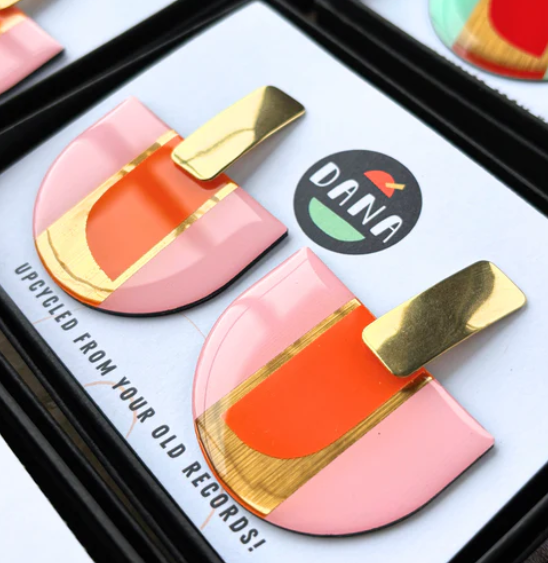 Rosa Earrings Pink, Orange and Lush Gold