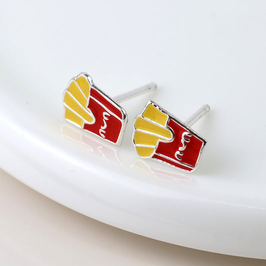 Sterling Silver French Fries Studs