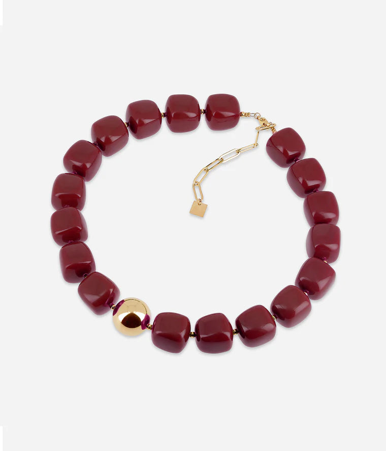 Laios Necklace Dark Red