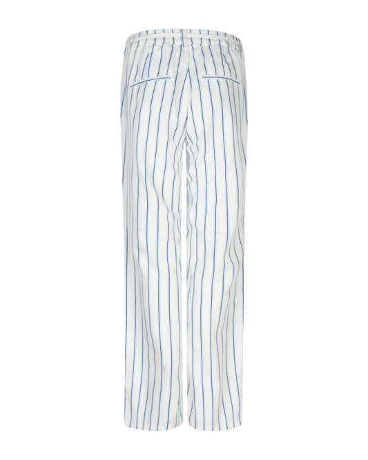Colette Linen/Co Stripe Cobalt Wide Leg Trousers