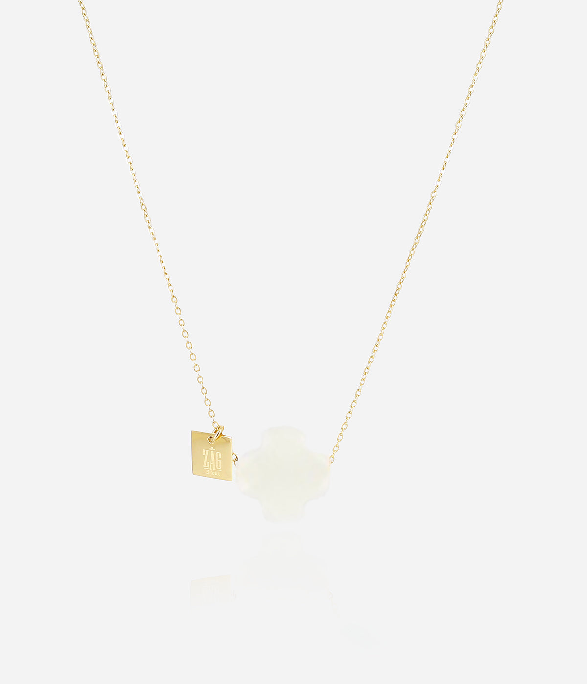 White Clover Gold Necklace