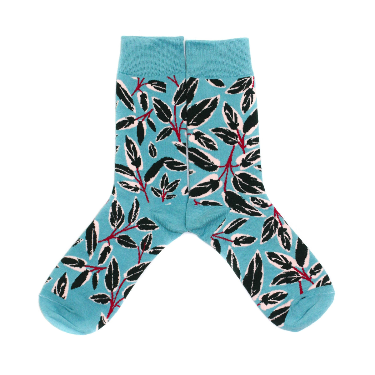 Lucky Pair Socks - Leaf Turquoise