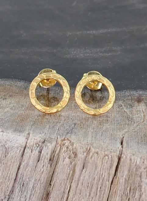 Simple Ring Stud Earrings Gold - Plated