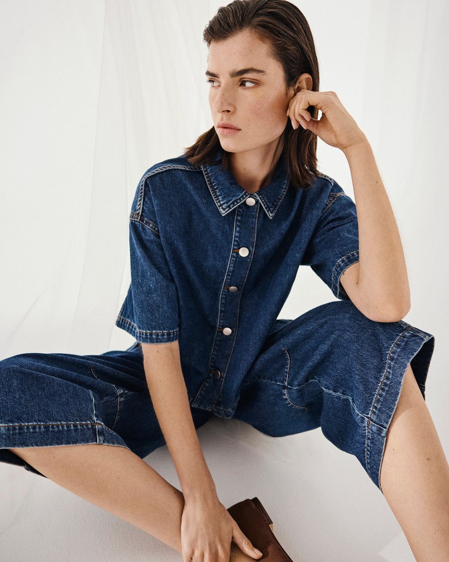 MSCH Manna Alena 2/4 Shirt Mid Blue Wash