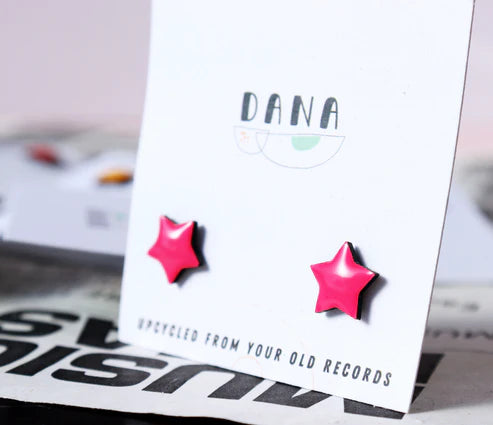 Hot Pink Stars Studs