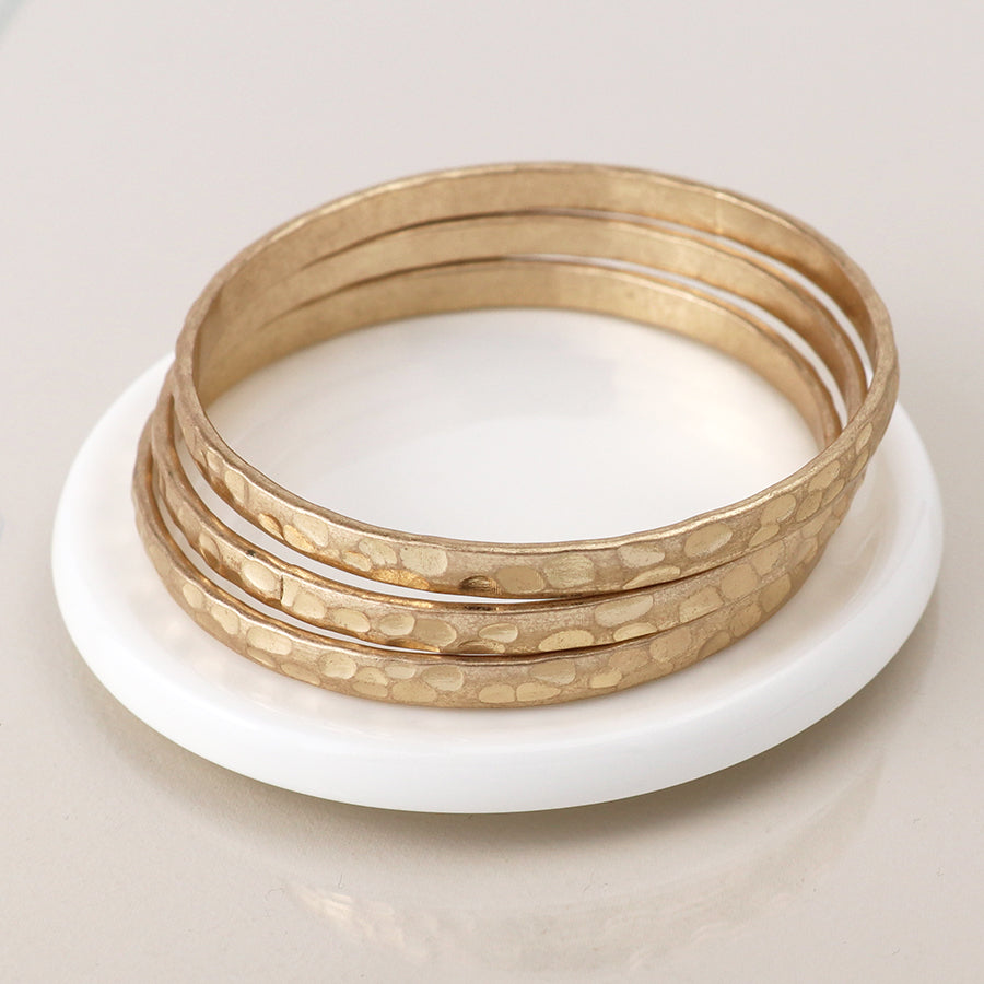 Golden Worn Triple Bangle Set