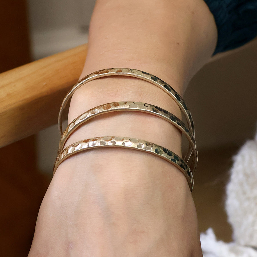 Golden Worn Triple Bangle Set