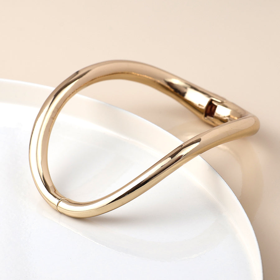 Simple Faux Gold Curve Bangle