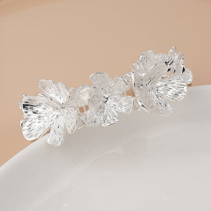 Silver Plated Textured Bloom Bracelet