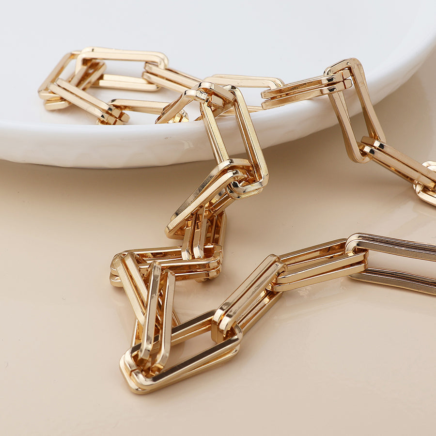 Faux Gold Plated Paperclip Chain Necklace