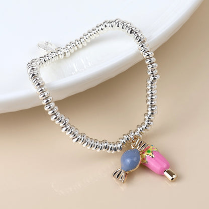 Silver Plated Lolly and Sweet Charm Bracelet
