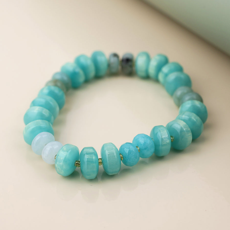 Green Stone Mix Multi Bead Bracelet