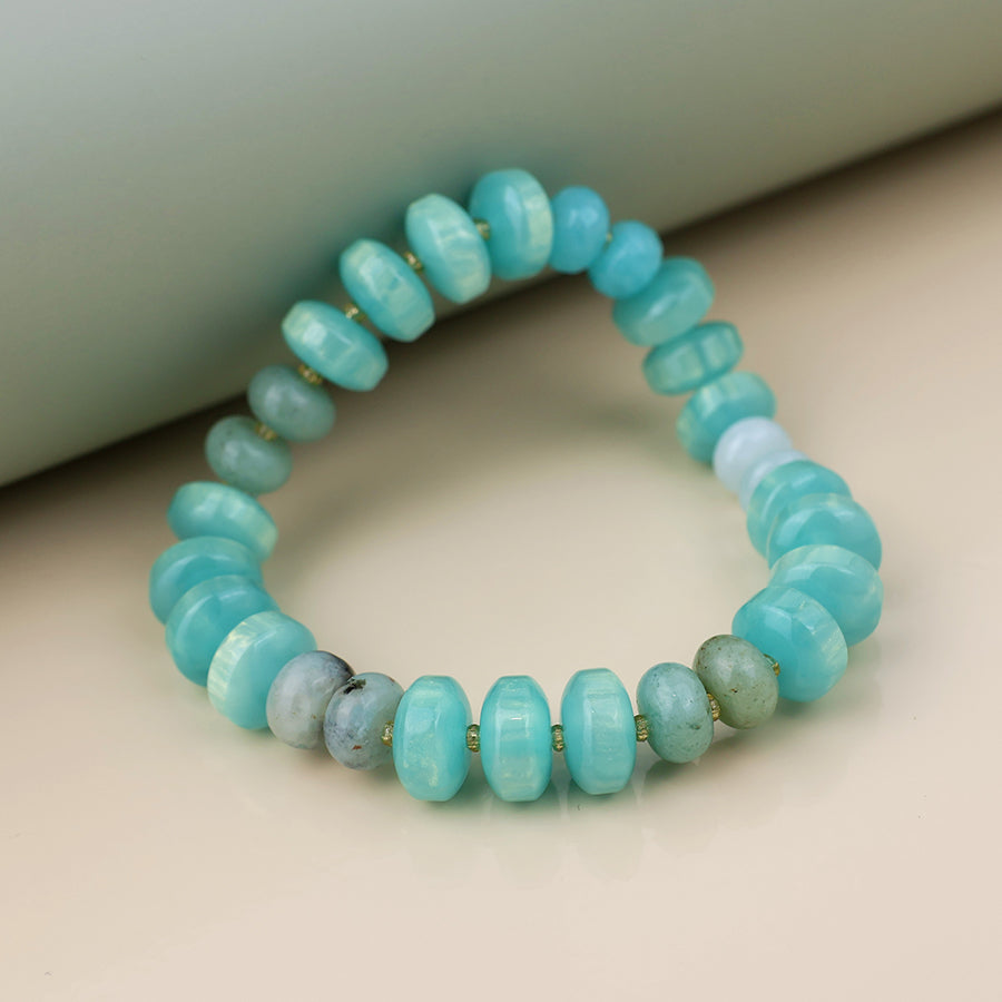 Green Stone Mix Multi Bead Bracelet
