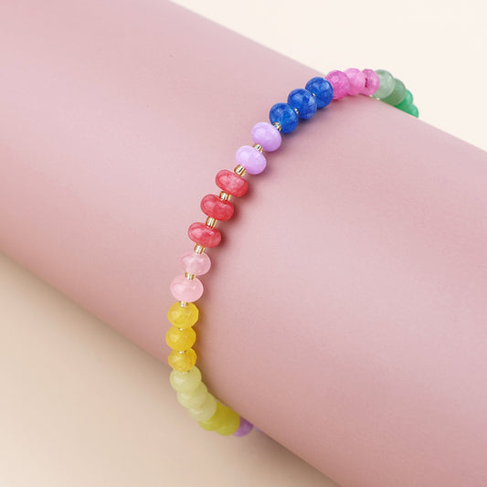 Semi Precious Rainbow Beaded Bracelet