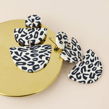 Muse Leopard Print Polymer Triple Shape Earrings