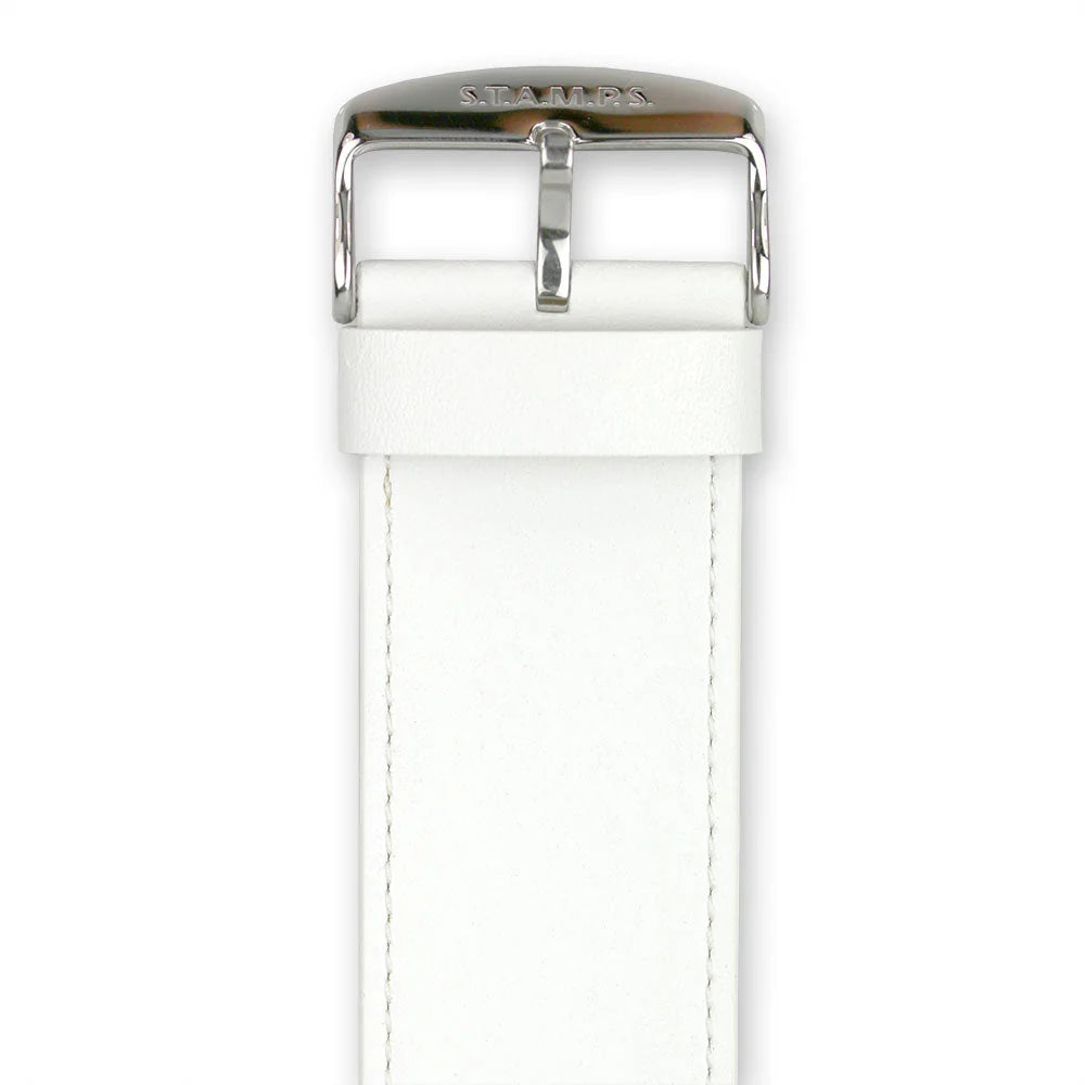 S.T.A.M.P.S. Watch Strap - Classic Leather White