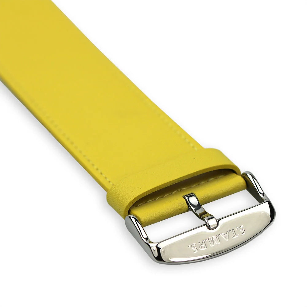 S.T.A.M.P.S. Watch Strap - Classic Leather Yellow Pantone