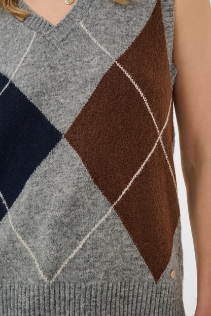 CRHope Knit Slipover Grey Melange