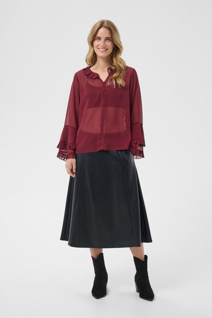 CRFlouncy Blouse Cabernet