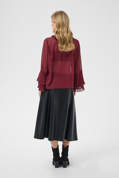 CRFlouncy Blouse Cabernet