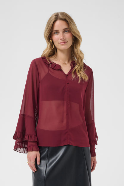 CRFlouncy Blouse Cabernet