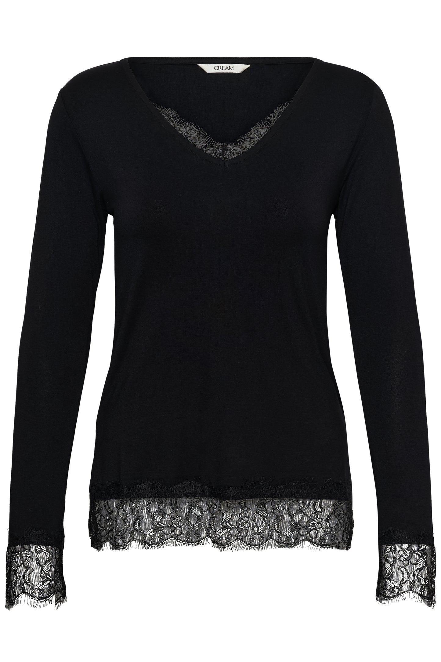 CRAlvaia LS Lace Top Black