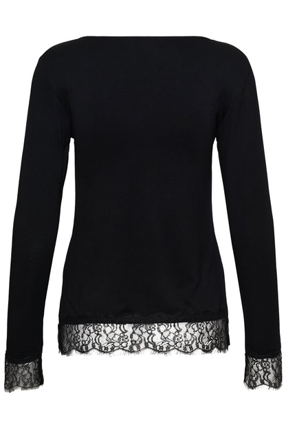 CRAlvaia LS Lace Top Black