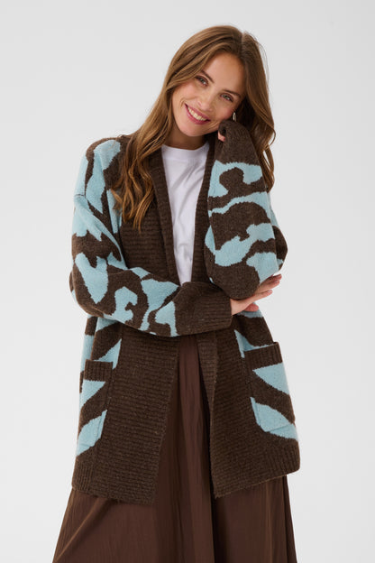 MallieSZ Open Cardigan Dark Earth