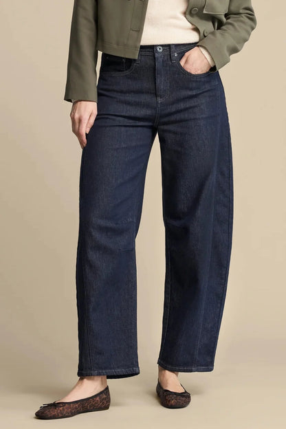 Cayla Dark Blue Barrel Jeans L28