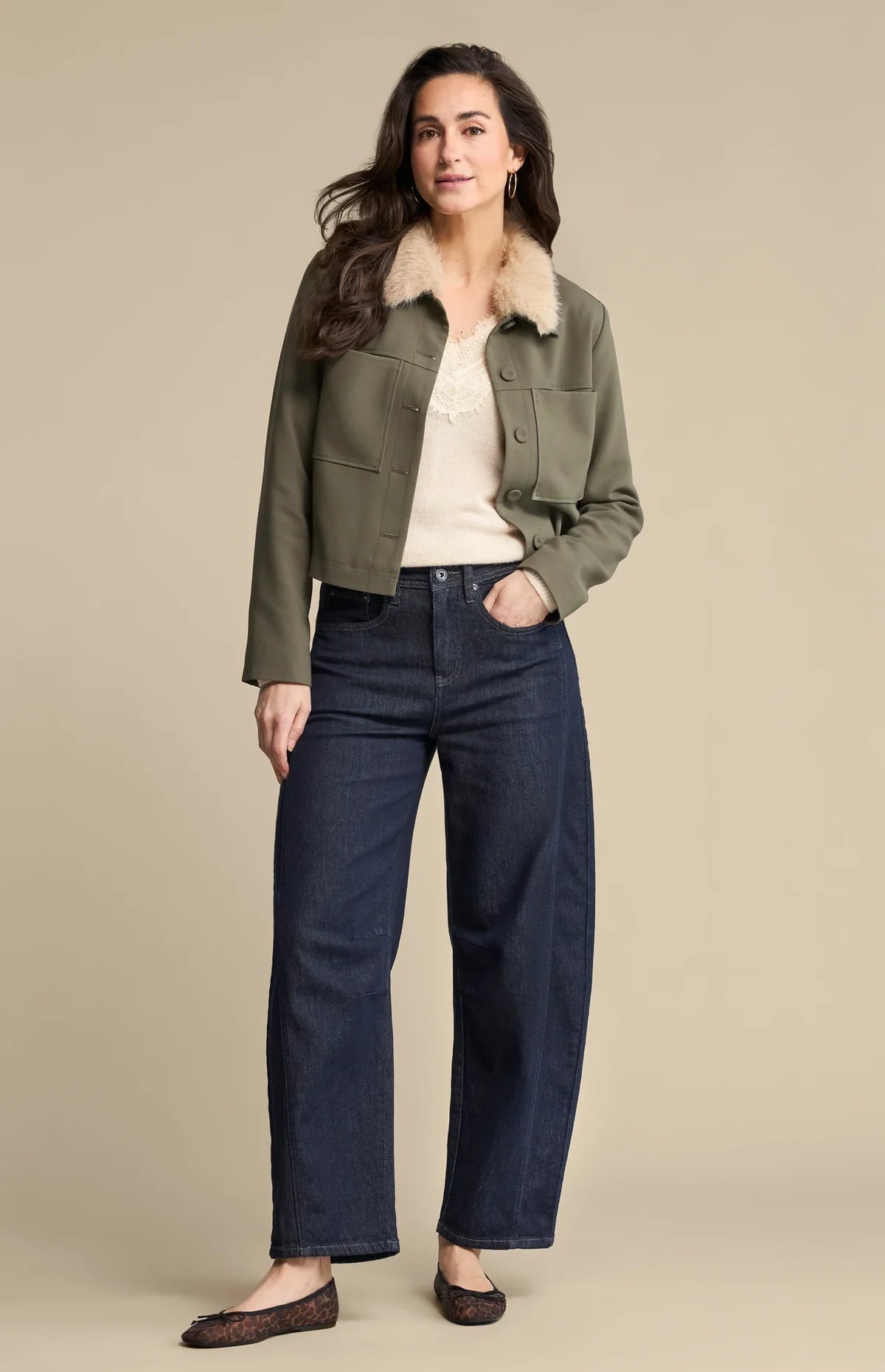 Cayla Dark Blue Barrel Jeans L28