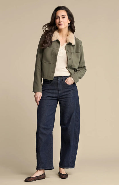 Cayla Dark Blue Barrel Jeans L28