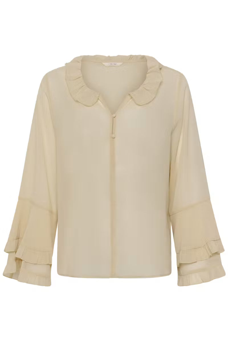 CRFlouncy Blouse Oatmeal